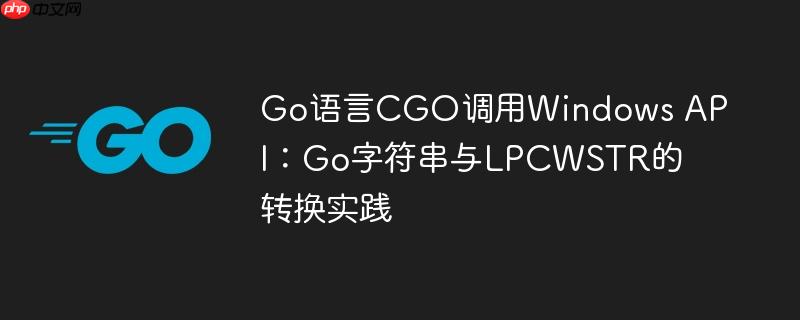 Go语言CGO调用Windows API：Go字符串与LPCWSTR的转换实践
