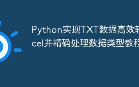 Python实现TXT数据高效转Excel并精确处理数据类型教程