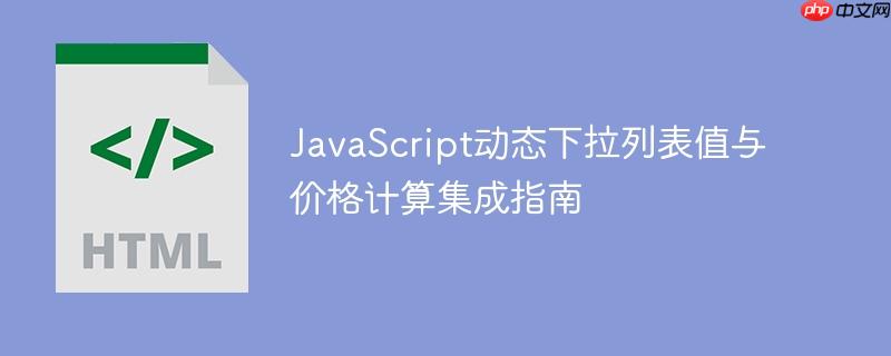 JavaScript动态下拉列表值与价格计算集成指南