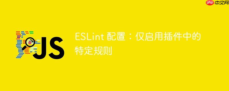 ESLint 配置:仅启用插件中的特定规则