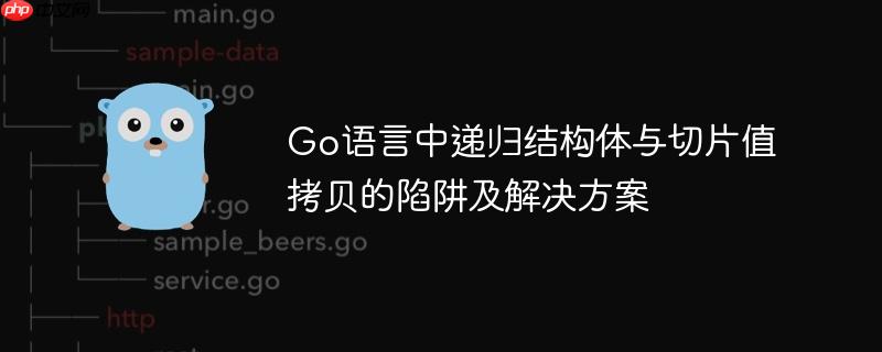 Go语言中递归结构体与切片值拷贝的陷阱及解决方案