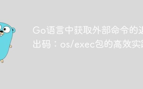 Go语言中获取外部命令的退出码：os/exec包的高效实践
