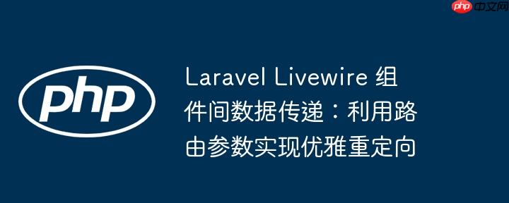 laravel livewire 组件间数据传递：利用路由参数实现优雅重定向