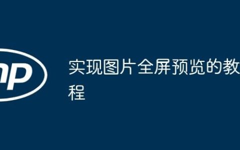实现图片全屏预览的教程