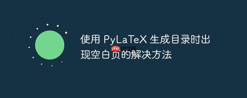 使用 pylatex 生成目录时出现空白页的解决方法