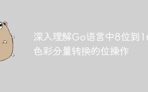 深入理解Go语言中8位到16位色彩分量转换的位操作