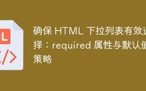 确保 HTML 下拉列表有效选择：required 属性与默认值策略