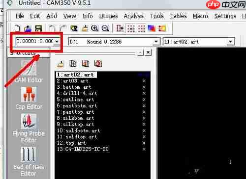 cam350怎么查看板尺寸?cam350测量板尺寸的方法