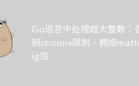 Go语言中处理超大整数：告别strconv限制，拥抱math/big包