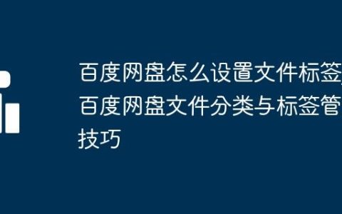 百度网盘怎么设置文件标签_百度网盘文件分类与标签管理技巧