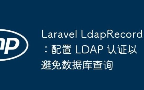 Laravel LdapRecord：配置 LDAP 认证以避免数据库查询