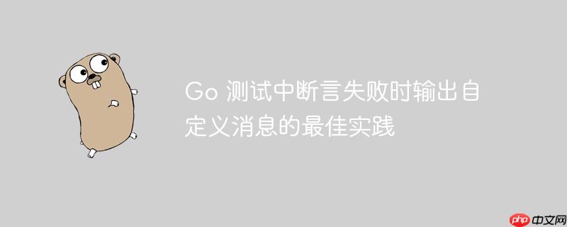 Go 测试中断言失败时输出自定义消息的最佳实践