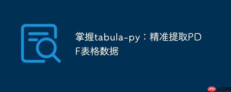 掌握tabula-py:精准提取PDF表格数据