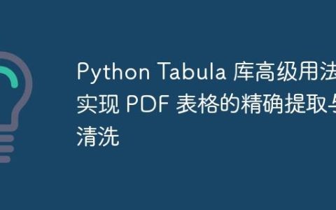 Python Tabula 库高级用法：实现 PDF 表格的精确提取与清洗