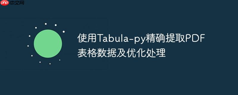 使用tabula-py精确提取pdf表格数据及优化处理