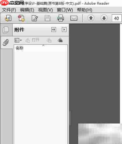 Adobe Reader打开附件栏方法