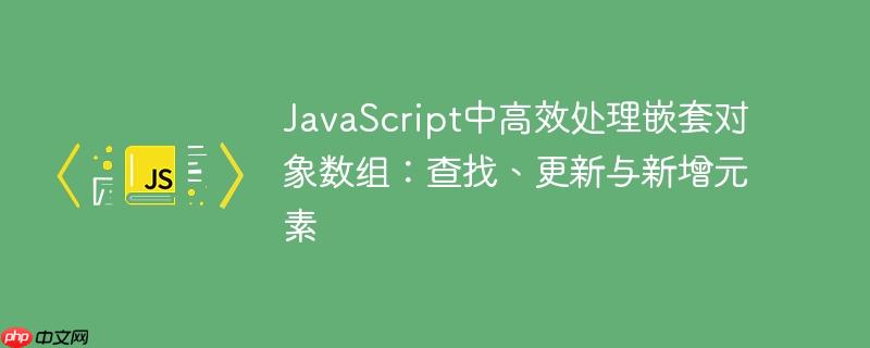 JavaScript中高效处理嵌套对象数组:查找、更新与新增元素