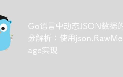 Go语言中动态JSON数据的部分解析：使用json.RawMessage实现