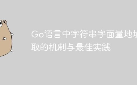 Go语言中字符串字面量地址获取的机制与最佳实践