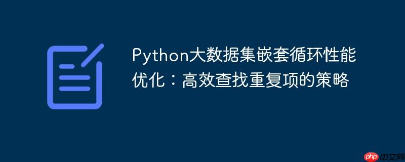 Python大数据集嵌套循环性能优化:高效查找重复项的策略