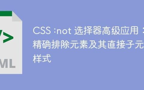 CSS :not 选择器高级应用：精确排除元素及其直接子元素样式