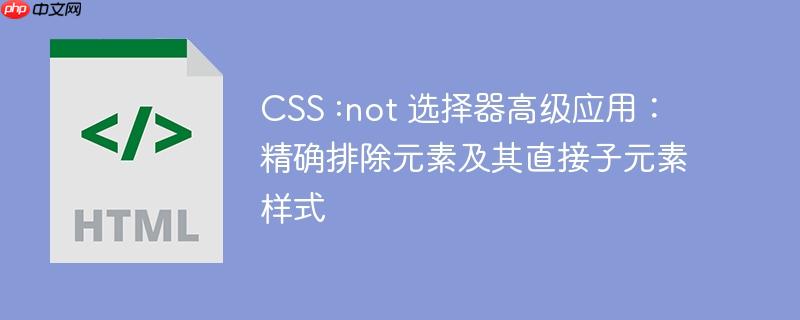 css :not 选择器高级应用:精确排除元素及其直接子元素样式
