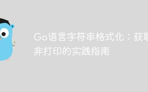 Go语言字符串格式化：获取而非打印的实践指南