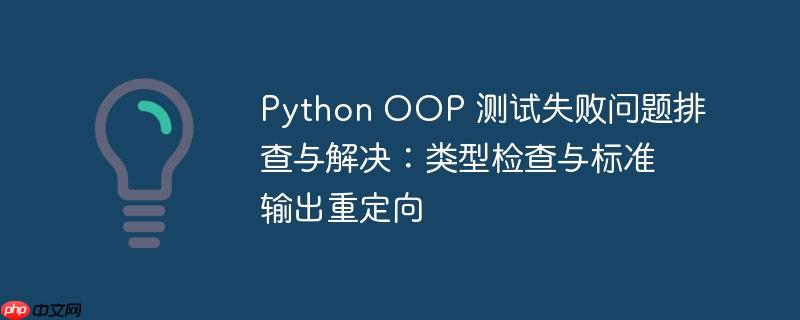 python oop 测试失败问题排查与解决：类型检查与标准输出重定向