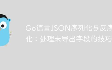 Go语言JSON序列化与反序列化：处理未导出字段的技巧