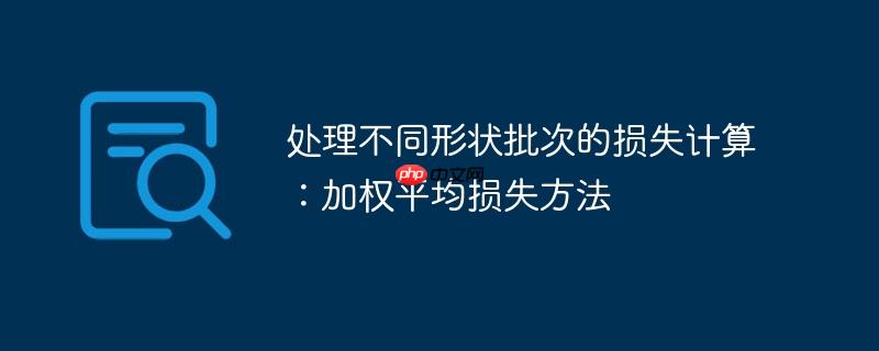 处理不同形状批次的损失计算：加权平均损失方法