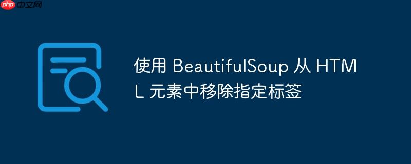 使用 beautifulsoup 从 html 元素中移除指定标签