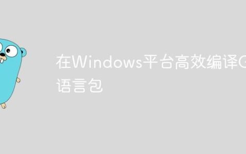 在Windows平台高效编译Go语言包