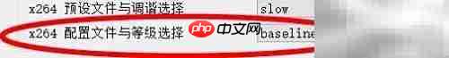 VLC中x264选择Baseline配置
