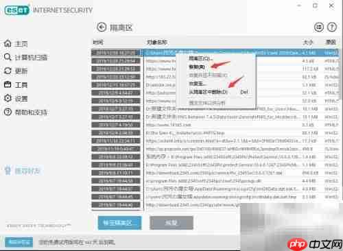 ESET隔离区文件管理指南