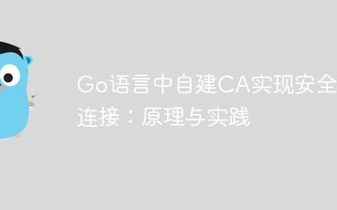 Go语言中自建CA实现安全SSL连接：原理与实践