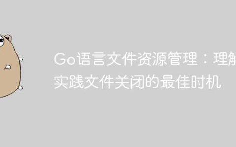 Go语言文件资源管理：理解并实践文件关闭的最佳时机