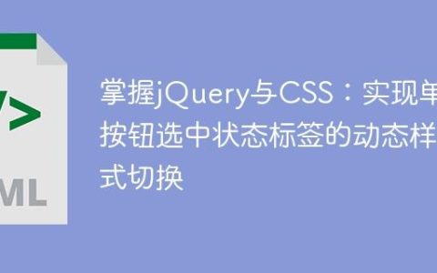 掌握jQuery与CSS：实现单选按钮选中状态标签的动态样式切换