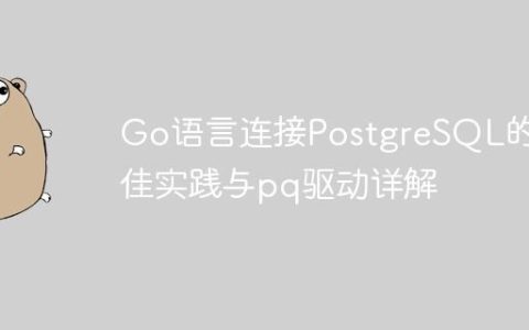 Go语言连接PostgreSQL的最佳实践与pq驱动详解