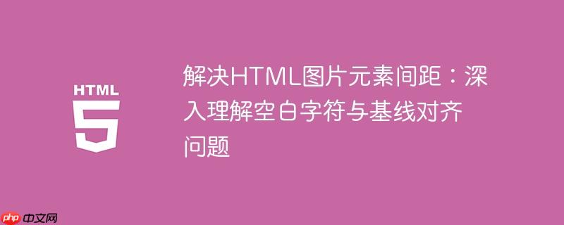 解决HTML图片元素间距:深入理解空白字符与基线对齐问题