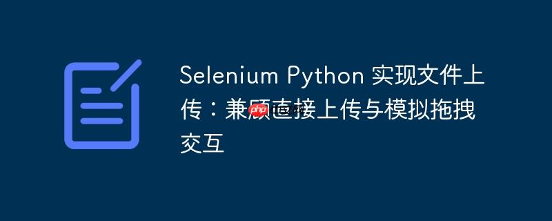 Selenium Python 实现文件上传：兼顾直接上传与模拟拖拽交互