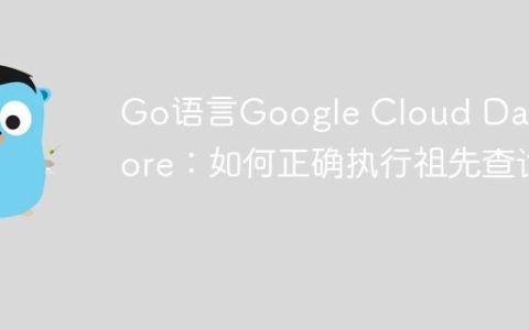 Go语言Google Cloud Datastore：如何正确执行祖先查询
