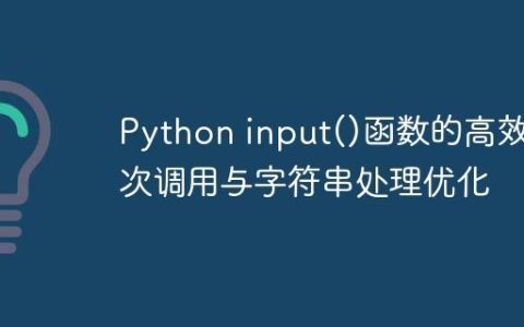 Python input()函数的高效单次调用与字符串处理优化