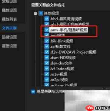 暴风影音关联AMV文件流程