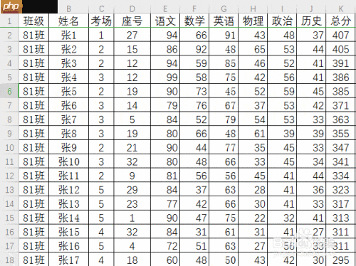 成绩分段统计速查法
