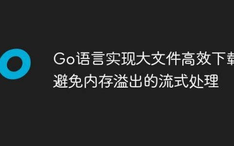 Go语言实现大文件高效下载：避免内存溢出的流式处理