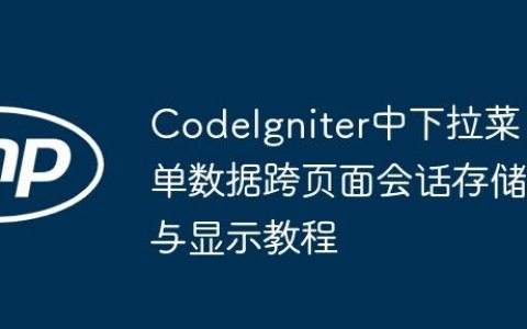 CodeIgniter中下拉菜单数据跨页面会话存储与显示教程