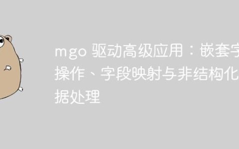 mgo 驱动高级应用：嵌套字段操作、字段映射与非结构化数据处理