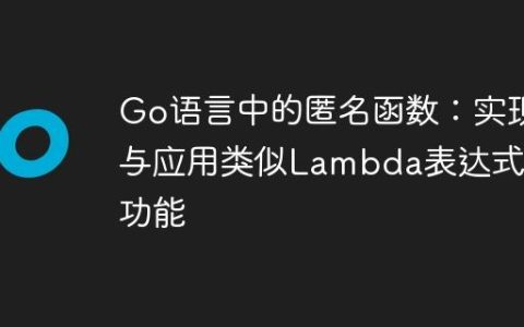Go语言中的匿名函数：实现与应用类似Lambda表达式的功能