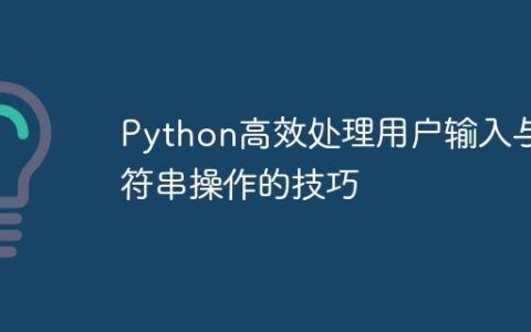 Python高效处理用户输入与字符串操作的技巧