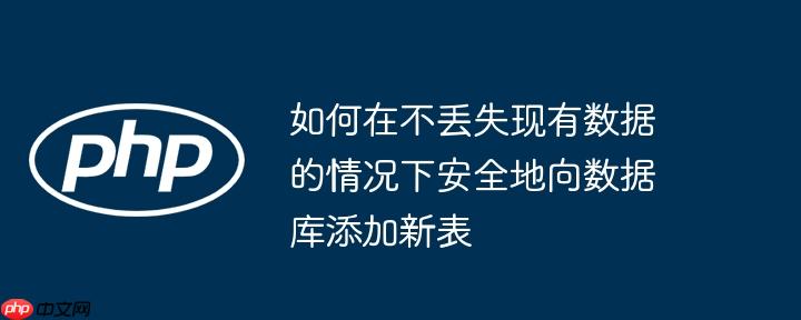 如何在不丢失现有数据的情况下安全地向数据库添加新表